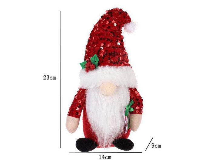 Christmas adornment adornment sequin hat faceless doll Rudolph doll 819050525129 - COCOMELODY