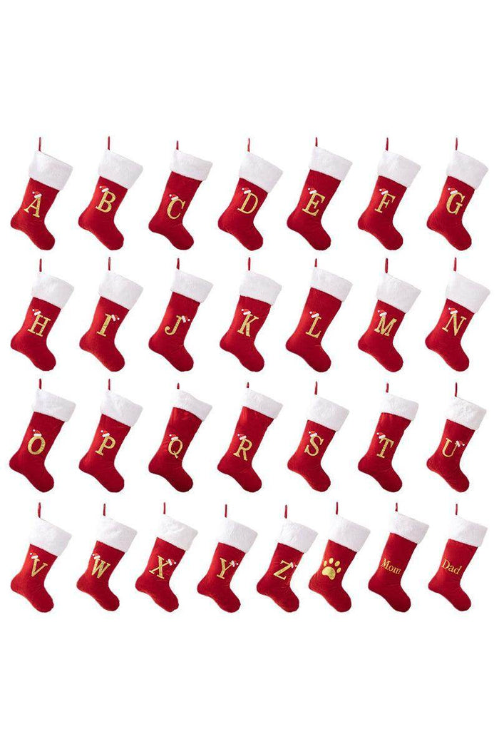 Christmas decoration supplies Red high-grade canary letter socks DIY name gift socks 829176143592 - COCOMELODY