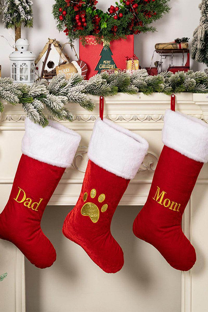 Christmas decoration supplies Red high-grade canary letter socks DIY name gift socks 829176143592 - COCOMELODY