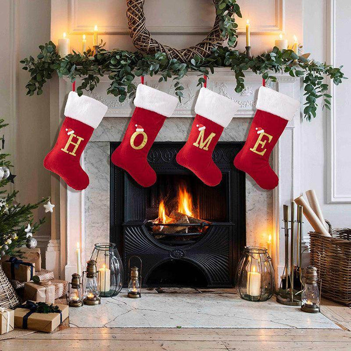 Christmas decoration supplies Red high-grade canary letter socks DIY name gift socks 829176143592 - COCOMELODY