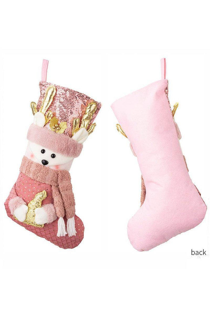 Christmas decorations European pink sequin gift socks 837007874031 - COCOMELODY