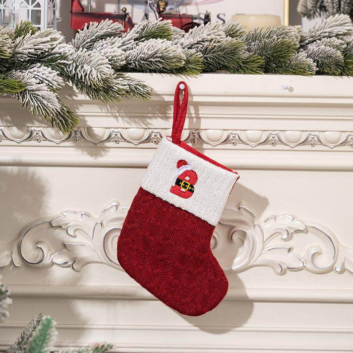 Christmas decorations Red knitted alphabet Embroidery Christmas socks Colorful DIY name gift socks 831001958177 - COCOMELODY