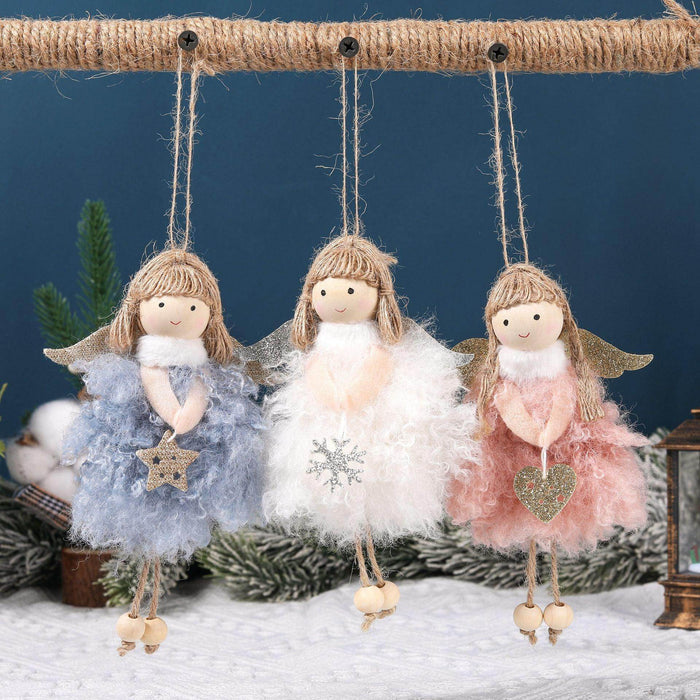 Christmas tree decorations plush angel girl doll pendant small pendant 785403238838 - COCOMELODY