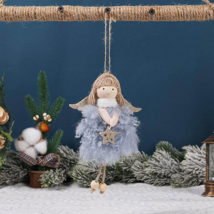 Christmas tree decorations plush angel girl doll pendant small pendant 785403238838 - COCOMELODY