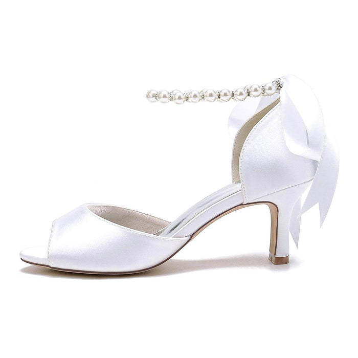 Chunky Heel 6.5cm Silk-Like Shoes CK0306 - COCOMELODY