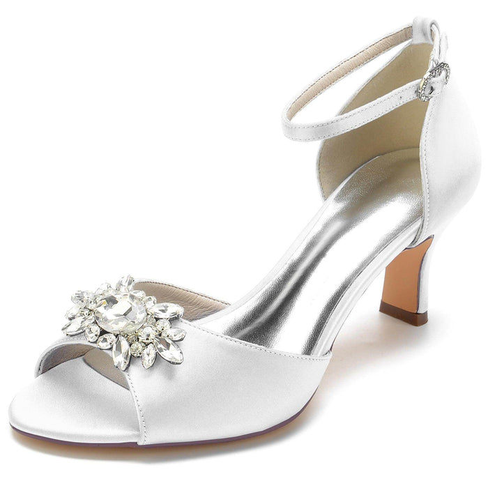 Chunky Heel 6.5cm Silk-Like Shoes CK0307 - COCOMELODY