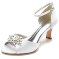 Chunky Heel 6.5cm Silk-Like Shoes CK0307 - COCOMELODY