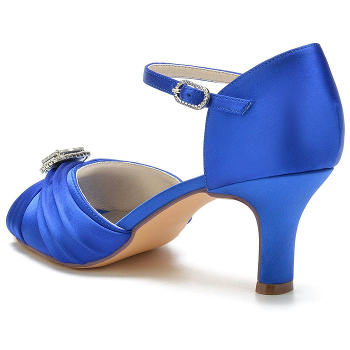 Chunky Heel 6.5cm Silk-Like Shoes CK0322 - COCOMELODY