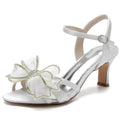 Chunky Heel 6.5cm Silk-Like Shoes CK0324 - COCOMELODY