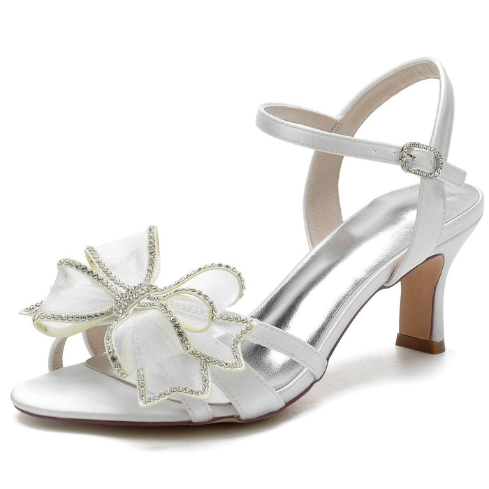 Chunky Heel 6.5cm Silk-Like Shoes CK0324 - COCOMELODY