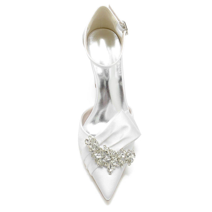 Chunky Heel 8.5cm Silk-Like Shoes CK0196 - COCOMELODY