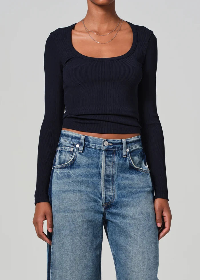 Ci9406 Citizens Navy Scoop Neck Top