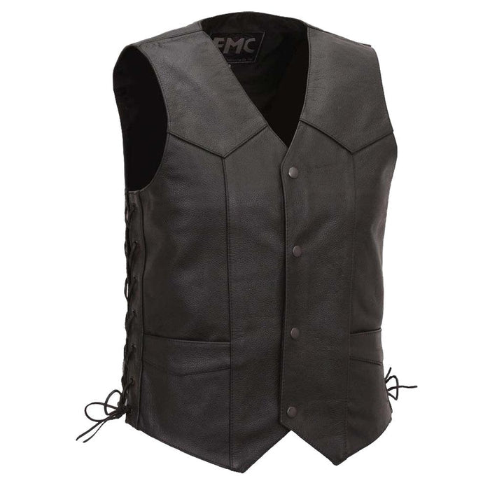 Classic 4 Snap Vest Side Laced: CLASSIC 4 SNAP VEST SIDE LACED by Eagle Leather
PRODUCT OVERVIEW:
The Classic 4 Snap Vest Sid