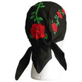 Classic Skull Cap - Red Roses on Black: Made in USA: often held to higher product quality standards