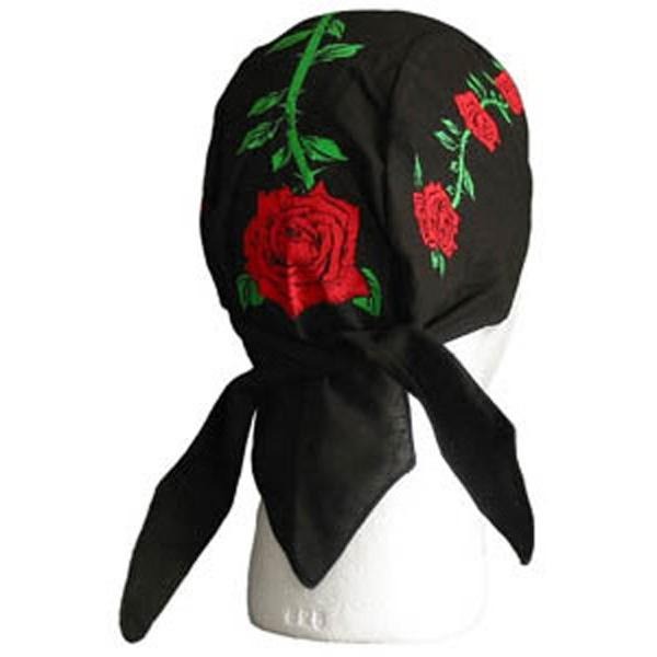 Classic Skull Cap - Red Roses on Black: Made in USA: often held to higher product quality standards