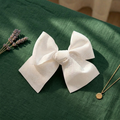 Classic White Grosgrain Hair Bow Clip (14 cm)