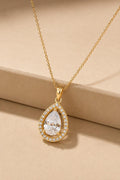 Clear Teardrop CZ Pendant Necklace Stainless Steel 919133471194