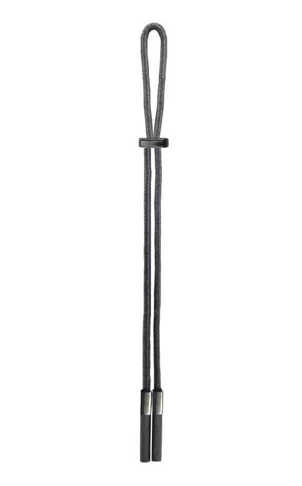 Cord 3 Black on Display Card: Features:Man-Made Black Material with Rubber Tube Ends