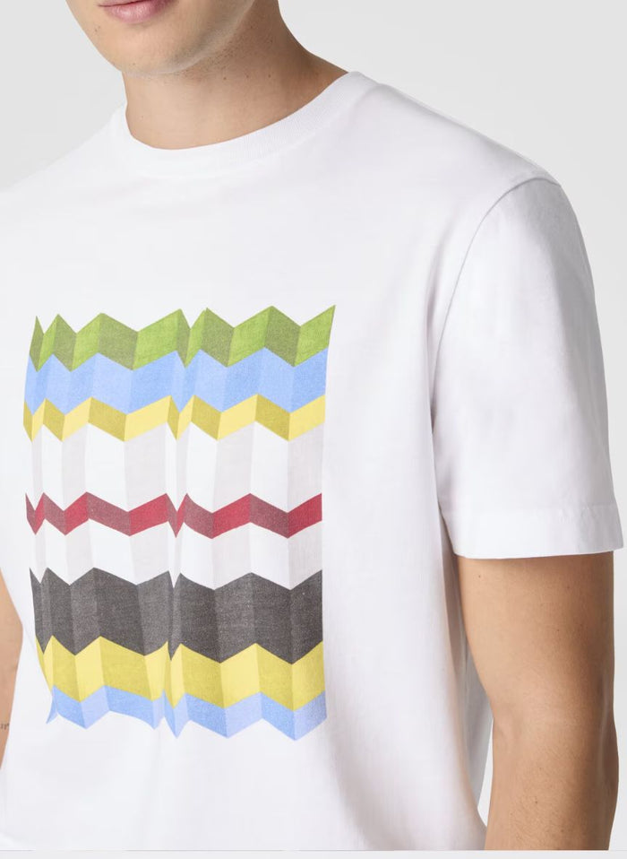 T-shirts Missoni Crew-neck Cotton T-shirt with Macro Zigzag Multi Print Apoella