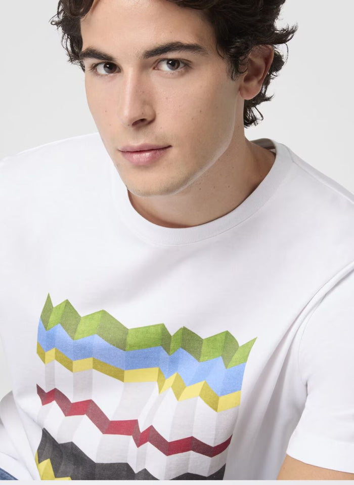 T-shirts Missoni Crew-neck Cotton T-shirt with Macro Zigzag Multi Print Apoella