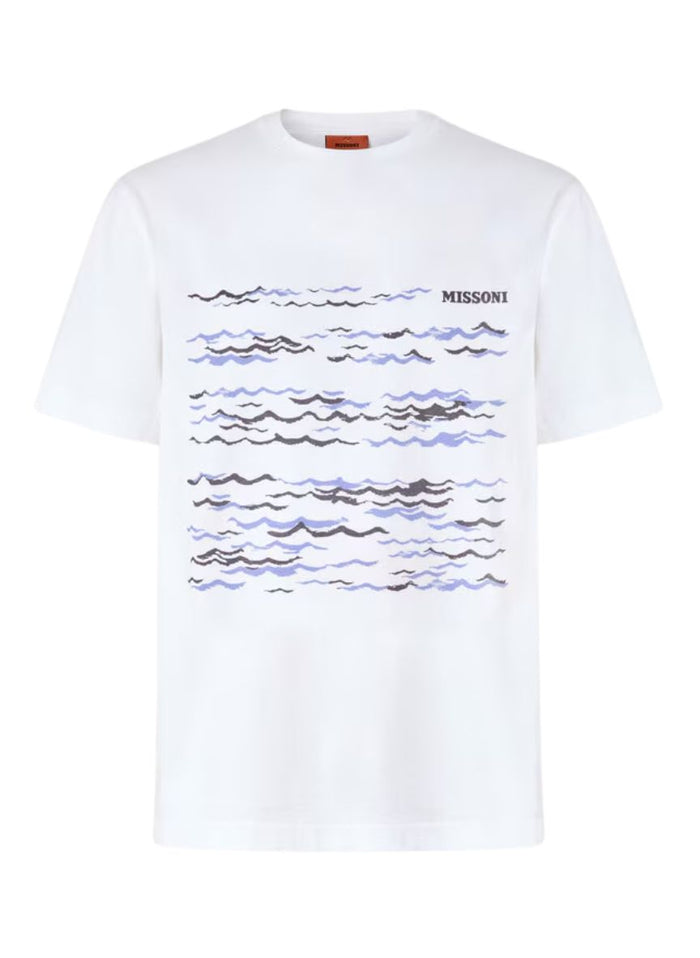 T-shirts Missoni Crew-neck Cotton T-shirt with Wave Print Apoella