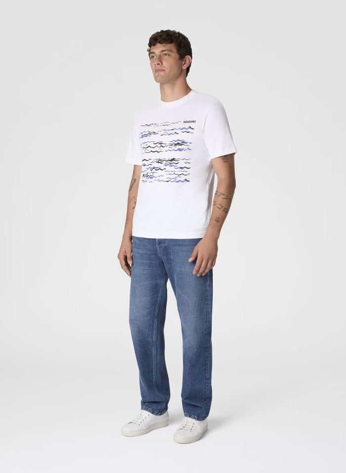 T-shirts Missoni Crew-neck Cotton T-shirt with Wave Print Apoella