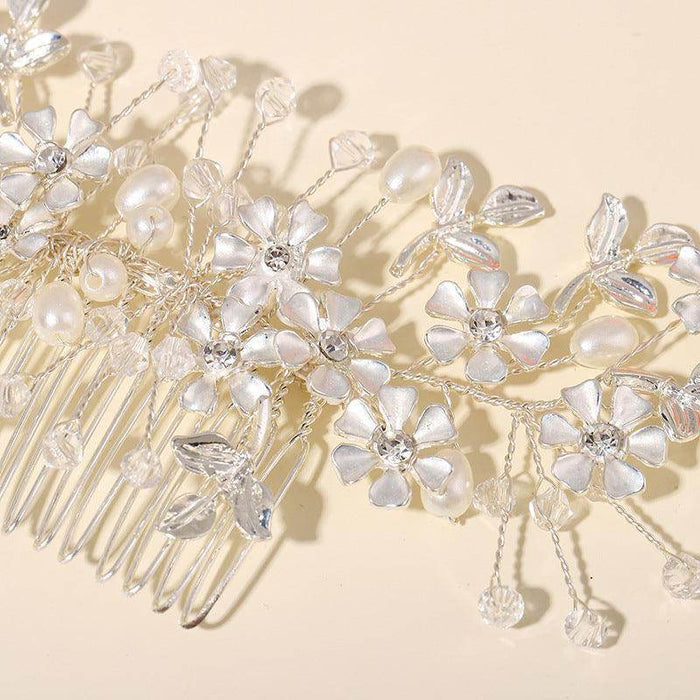 Crystal Pearl handmade crystal hair comb 716836390112 - COCOMELODY