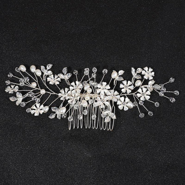 Crystal Pearl handmade crystal hair comb 716836390112 - COCOMELODY