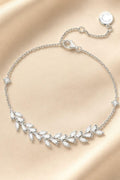 CZ Inlaid Bracelet Adjustable Thin Chain White Copper Silver 926000156001