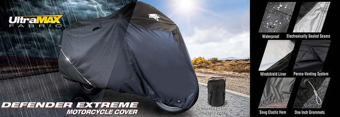 Defender Extreme WP Bike Cover: Made with Industry leading UltraMax® fabric

Maximum UV protection against fading


100% wate