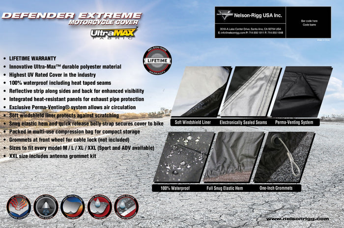 Defender Extreme WP Bike Cover: Made with Industry leading UltraMax® fabric

Maximum UV protection against fading


100% wate