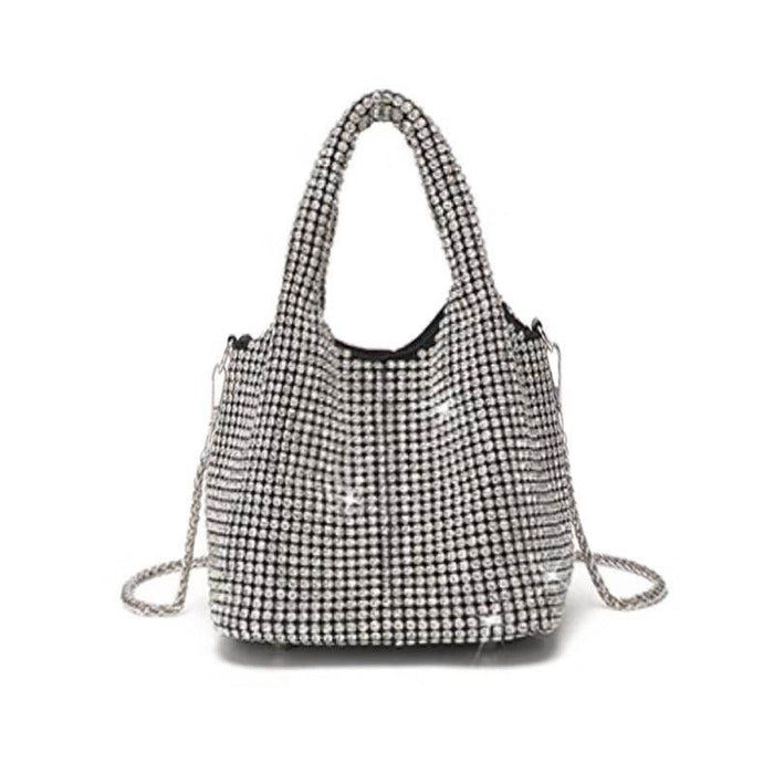 Diamond-encrusted and diamond-filled tote bucket dinner bag 819045946412 - COCOMELODY