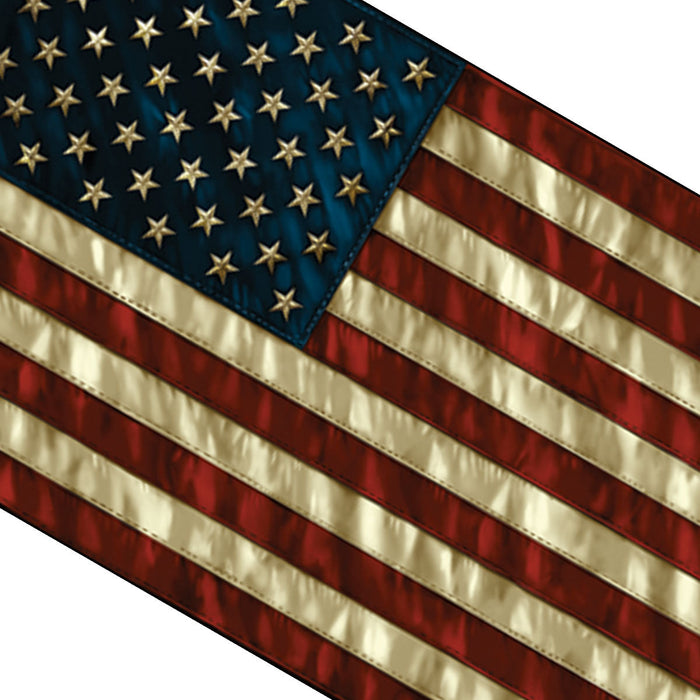 Distressed American Flag: Description
flag is 3’ x 5’, made out of a heavyweight polyester material, with bright vibrant colo