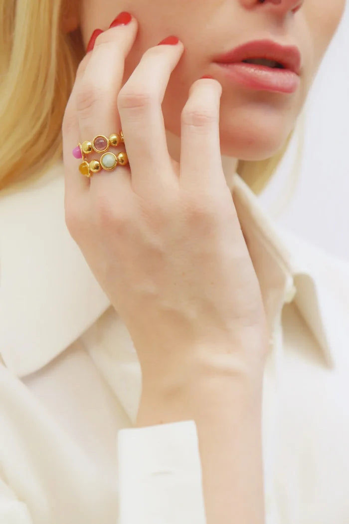 Rings Sylvia Toledano Dots Double Ring Gold/Multi O/S Apoella