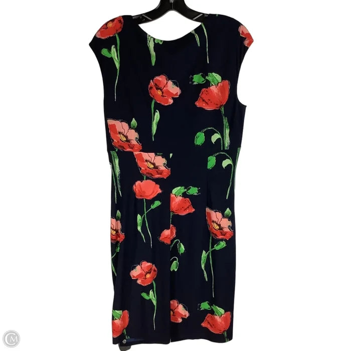 Dress Casual Midi By Lauren By Ralph Lauren In Navy, Size: 14