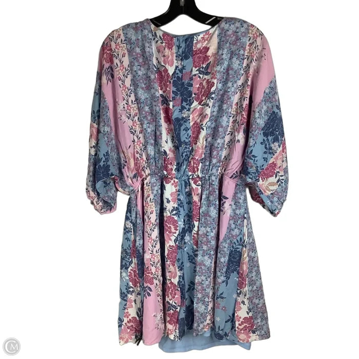 Dress Casual Short By Savanna Jane In Blue & Pink, Size: 1x