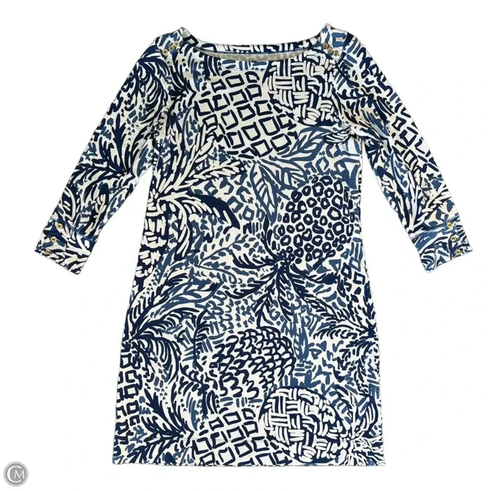 Dress Designer By Lilly Pulitzer In Blue & White, Size: M