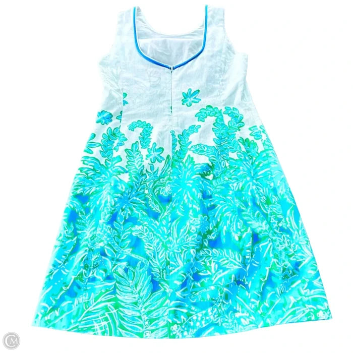 Dress Designer By Lilly Pulitzer In White Blue, Size: 0