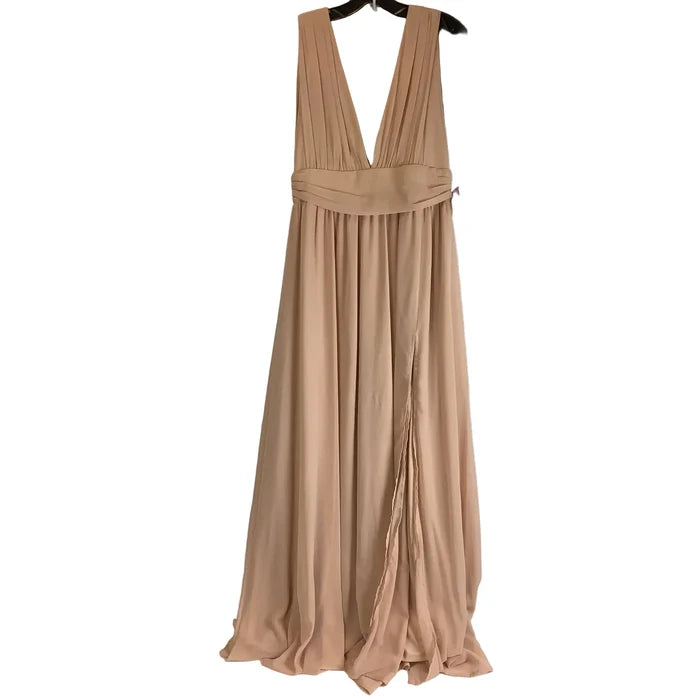 Dress Party Long By Lulus In Peach, Size: M