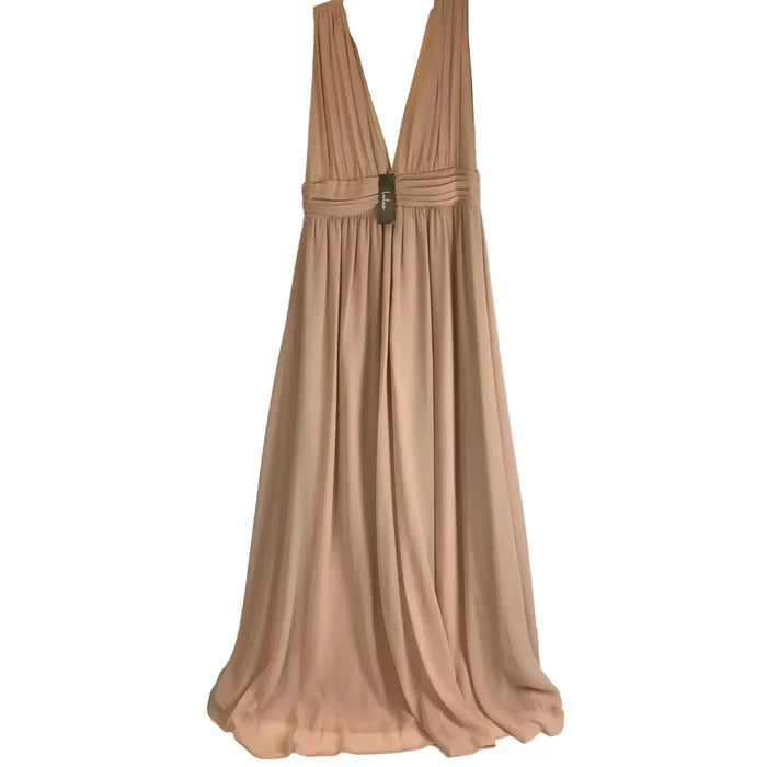 Dress Party Long By Lulus In Peach, Size: M