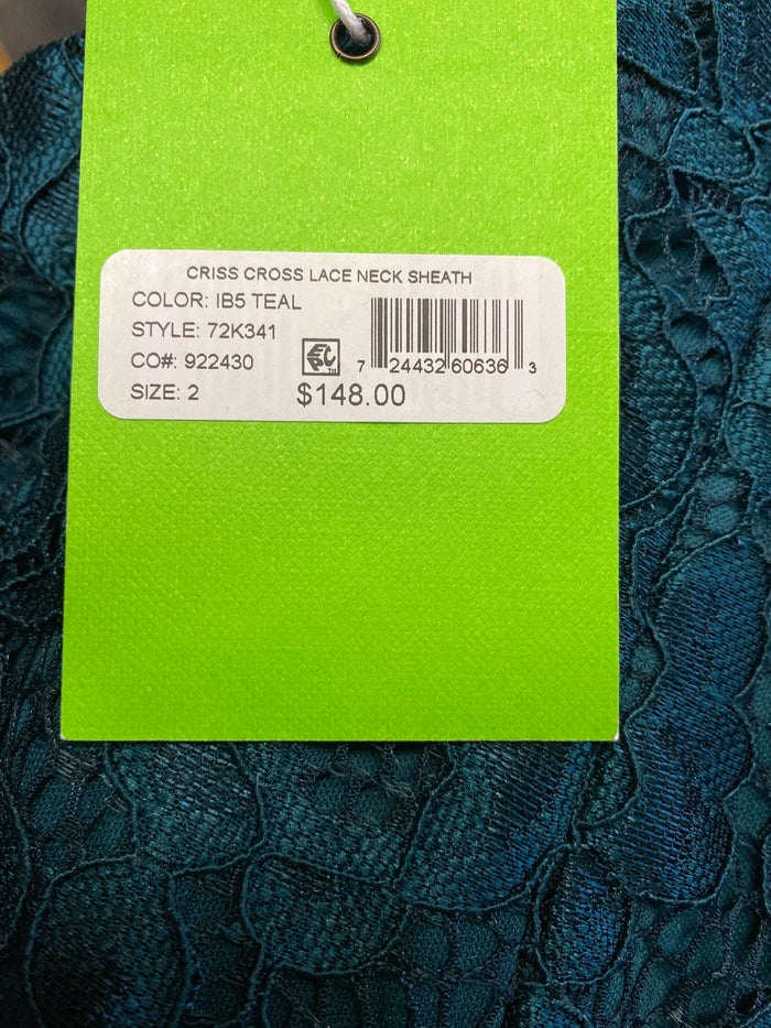 Dress Party Long By Sam Edelman In Teal, Size: 2