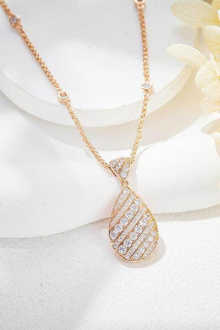 Drop necklace gold-plated full drill collarbone chain   800621951236