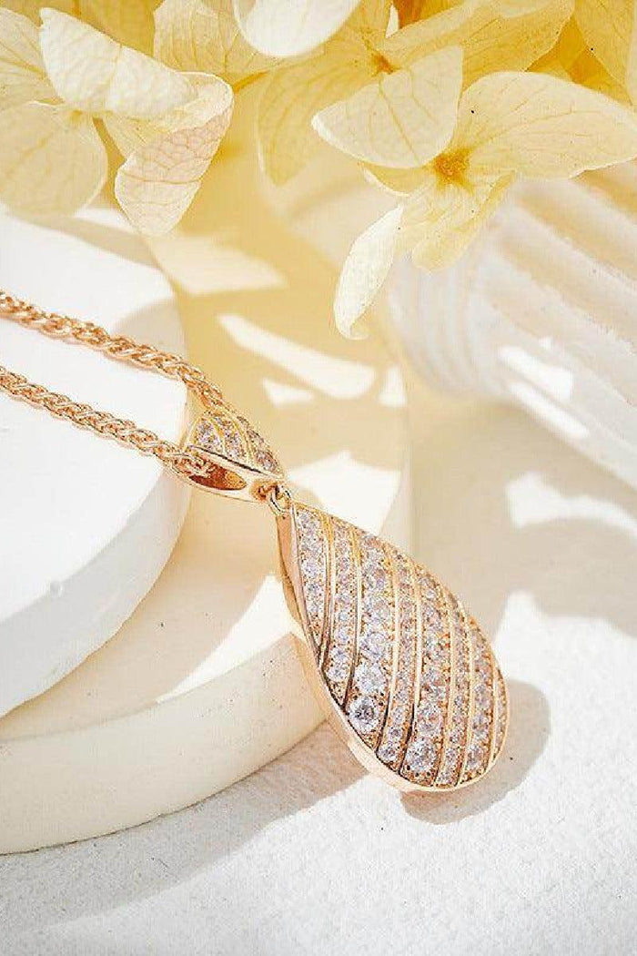 Drop necklace gold-plated full drill collarbone chain   800621951236