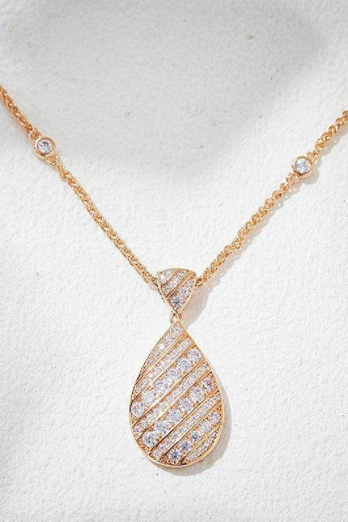 Drop necklace gold-plated full drill collarbone chain   800621951236