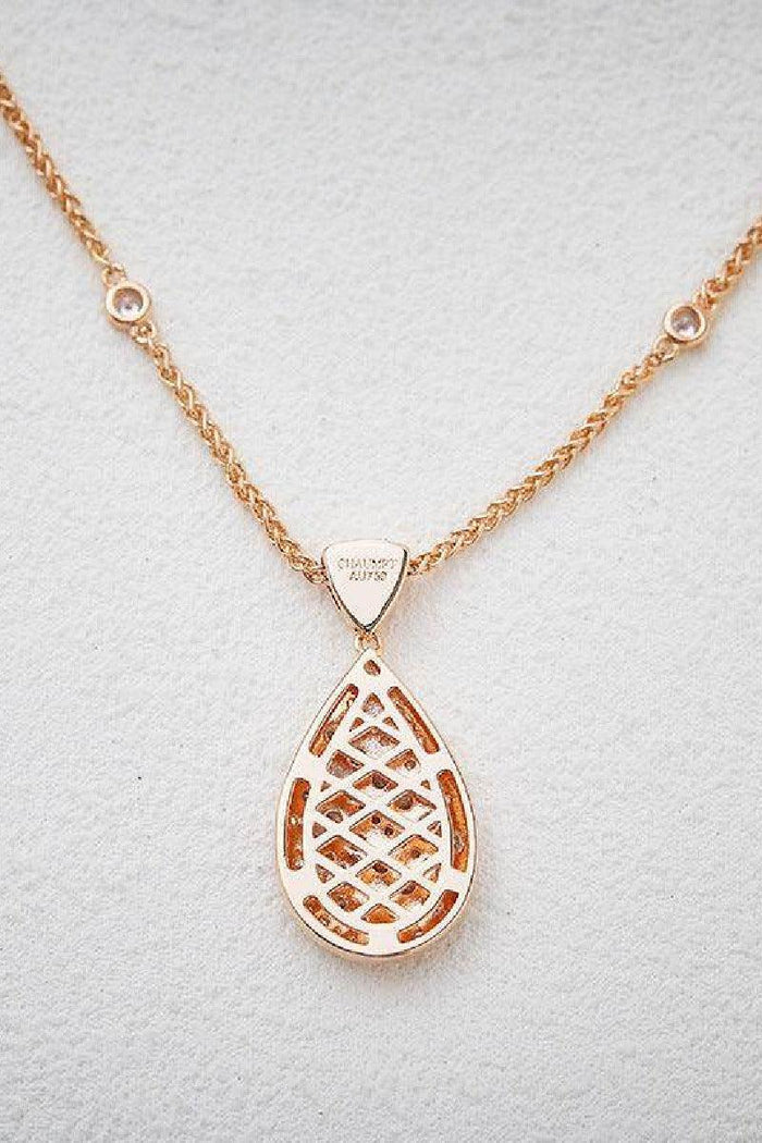 Drop necklace gold-plated full drill collarbone chain   800621951236