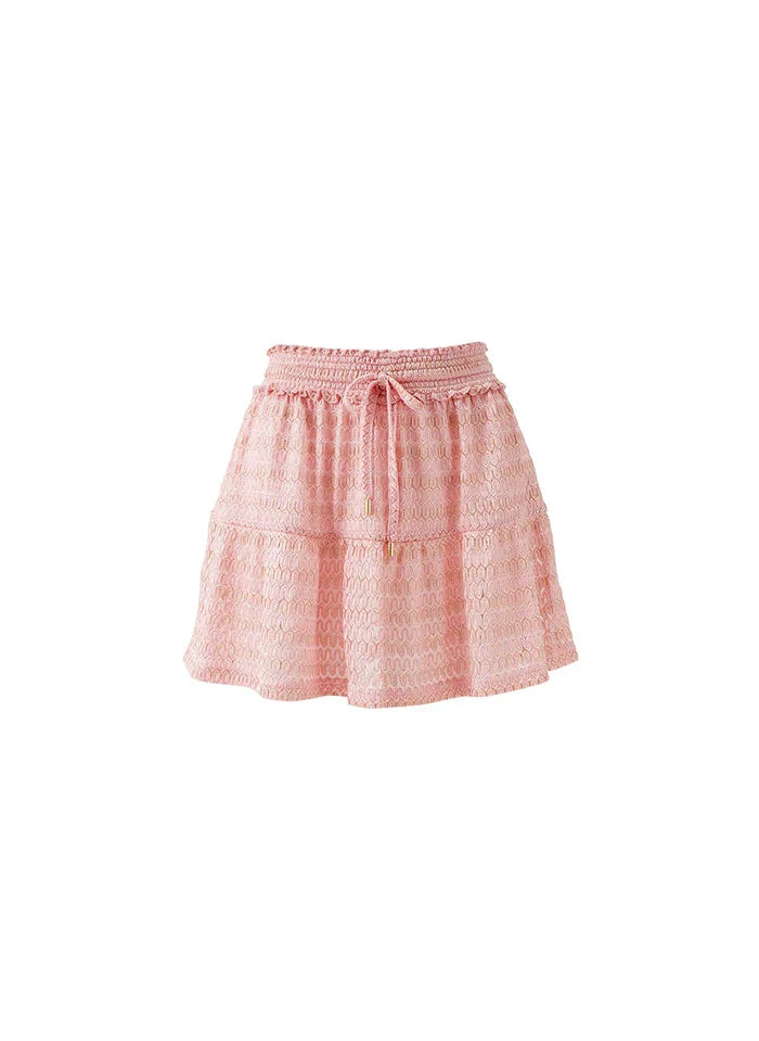 Skirts Melissa Odabash Dune Knit Mini Skirt Rose Apoella