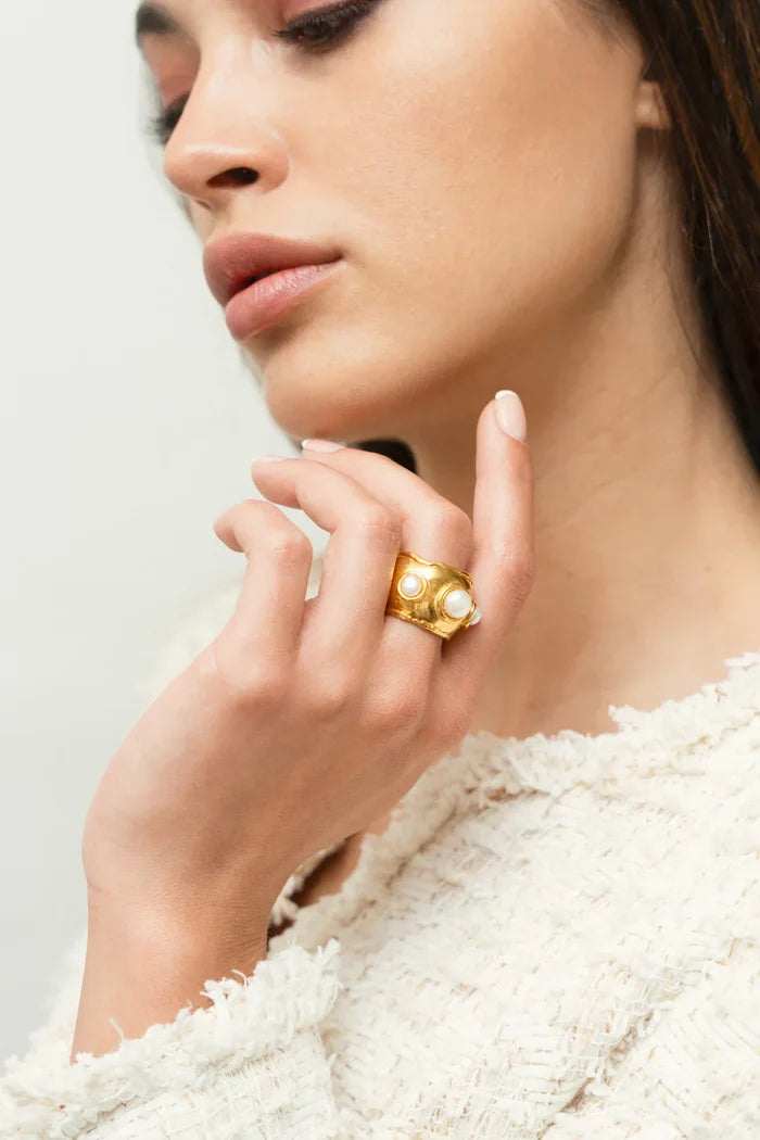 Rings Sylvia Toledano Dune Stones Ring Gold/Pearl O/S Apoella