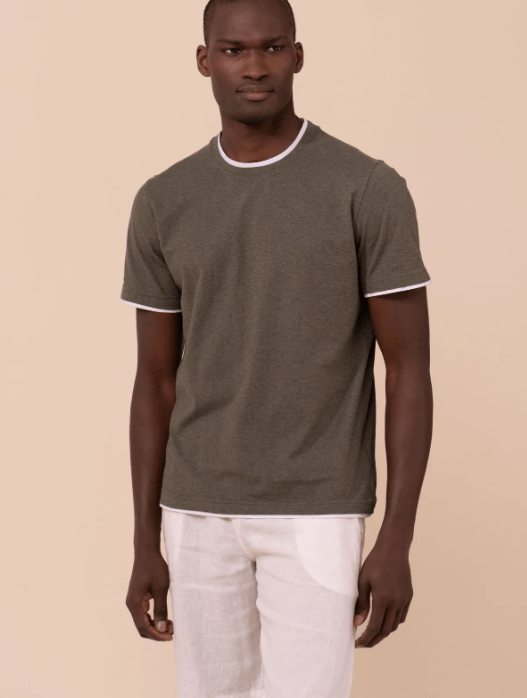 T-shirts Fedeli Duo Jersey Melange T-shirt Short Sleeve Cotton Wave Apoella