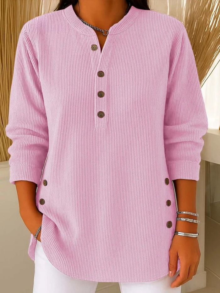 Eden - Blush Button-Up Henley Tunic
