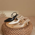 Elegant Pointed Toe Slingback Low Heel Adjustable Strap Shoes 785497139986